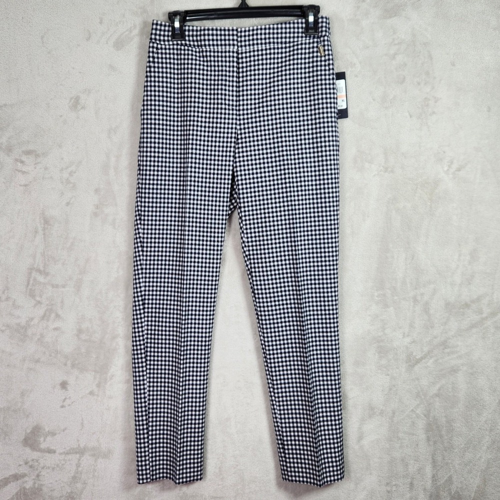 Tommy Hilfiger Sloane Ankle Pants Womens‎ 14 Navy White Gingham Slim Leg Preppy